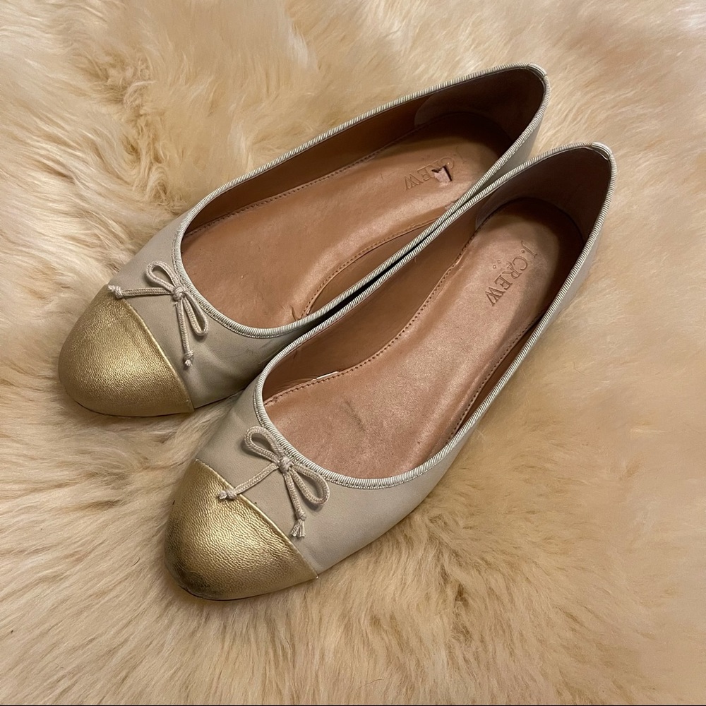 J Crew Kiki ballet flat with cap toe